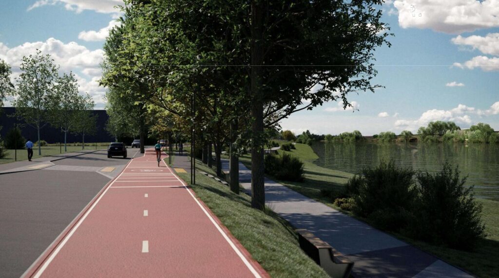 Nemuno krantinės gatvė (Nemuno krantinės g.) - Jalgrattatee, Tänav - visuaalne