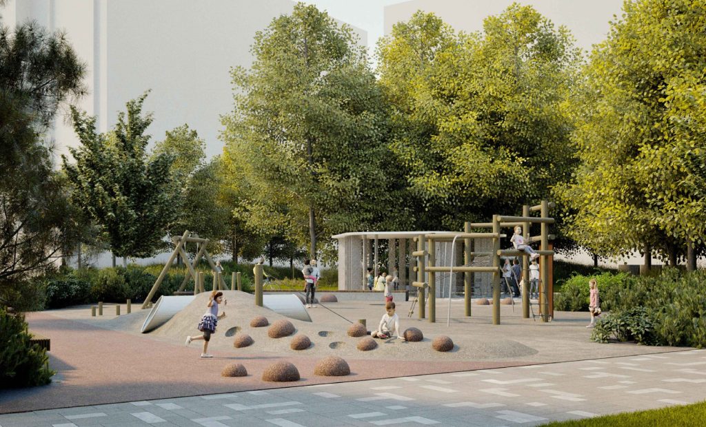 Perkūnkiemio skveras "Perkūno oželis" (Perkūnkiemio g. 22) - Square - visualization