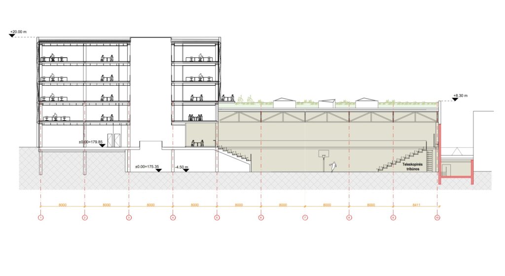 Aerocity Dariaus ir Girėno g. 40 (Dariaus ir Girėno g. 40) - Office center, Sports arena - visualization