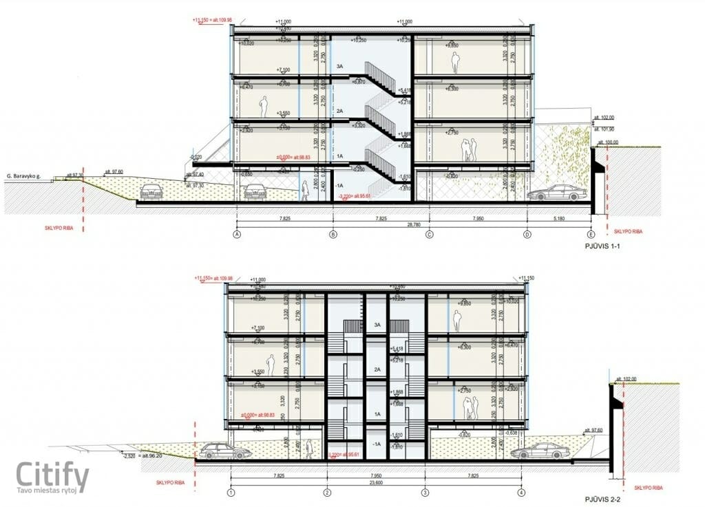 G. Baravyko g. 10 (Gedimino Baravyko g. 10) - Büroohoone, Parkimishoone - visuaalne