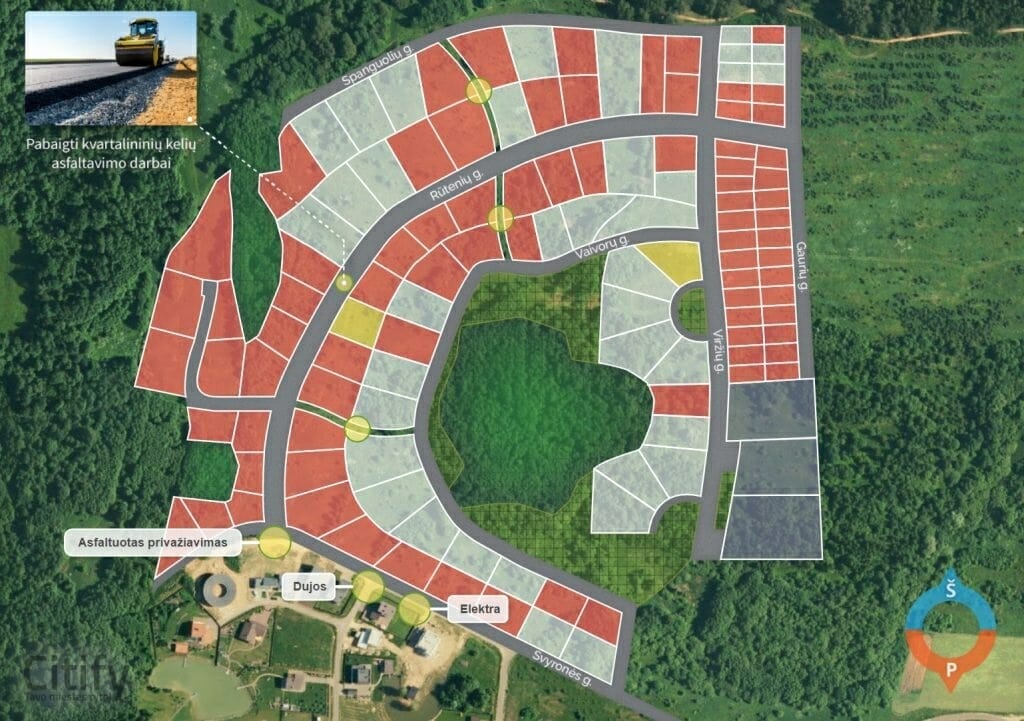 Sakalų kalvos (Rūtenių g., Spanguolių g., Vaivorų g., Gaurių g., Viržų g.) - Maatükid - visuaalne