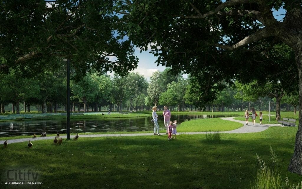 Ąžuolyno parkas (Radvilėnų pl.) - Park - visualization