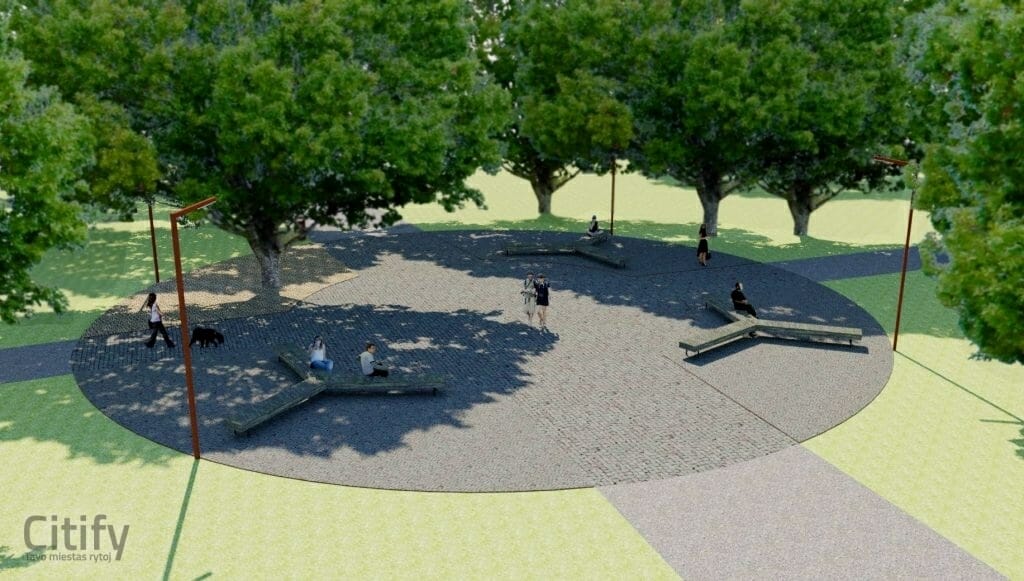 Ąžuolyno parkas (Radvilėnų pl.) - Park - visualization