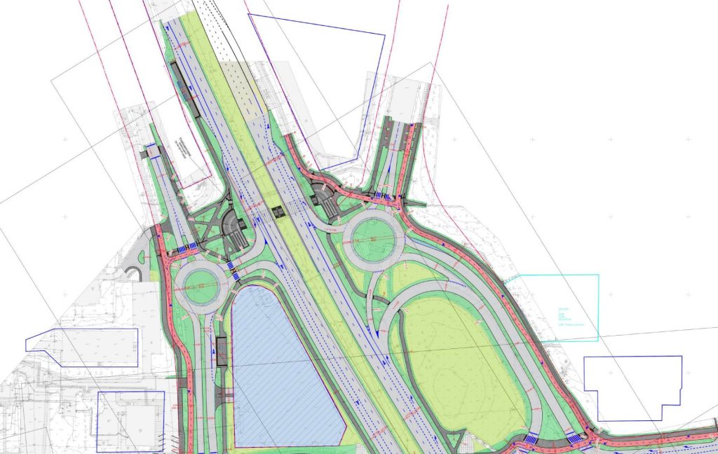 Ozo - Ukmergės - Gelvonų sankryža (Ozo g.) - Velosipēdu ceļš, Iela - vizualizācija