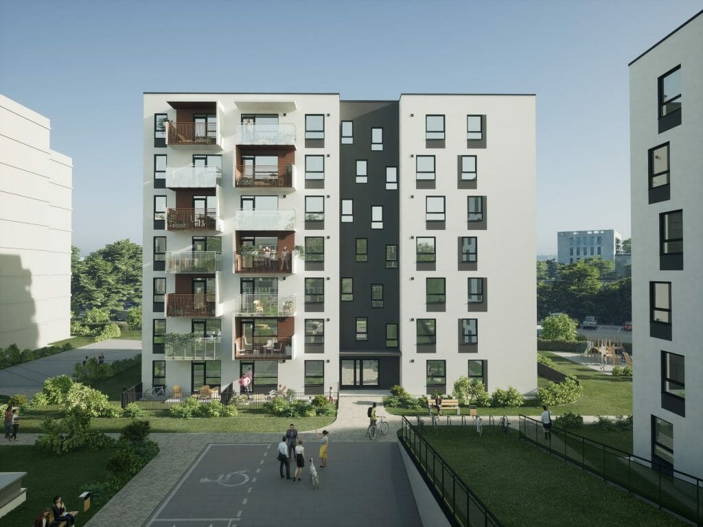 Mėlyni vilkai 1 etapas (Skroblų g. 14) - Daudzdzīvokļu nams - vizualizācija