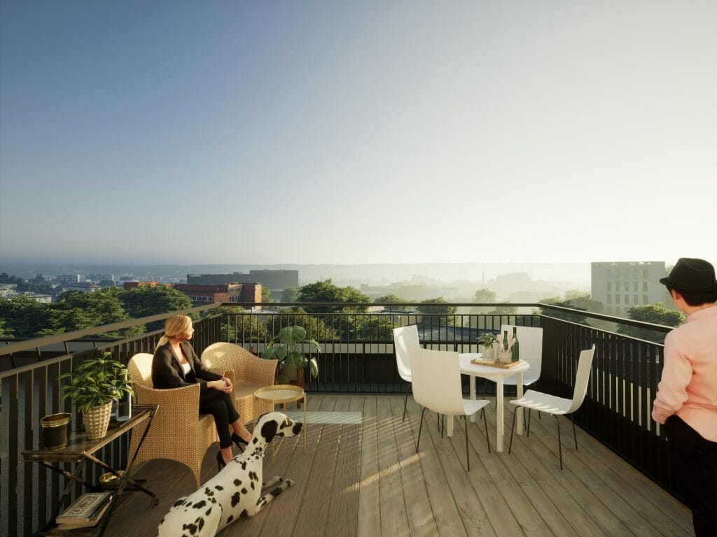 Mėlyni vilkai 1 etapas (Skroblų g. 14) - Daudzdzīvokļu nams - vizualizācija