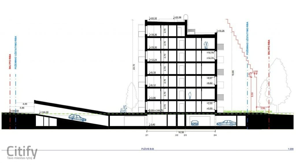 Mėlyni vilkai 1 etapas (Skroblų g. 14) - Daudzdzīvokļu nams - vizualizācija