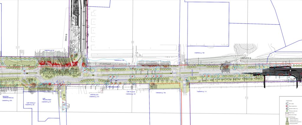 Liepkalnio g. nuo Ušos g. iki Liepkalnio g. 111 (Liepkalnio g.) - Bike path, Street - visualization