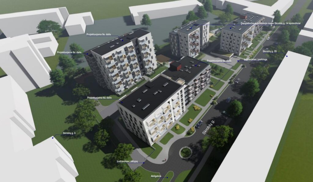 Mėlyni vilkai 2 etapas (Skroblų g. 12) - Daudzdzīvokļu nams - vizualizācija