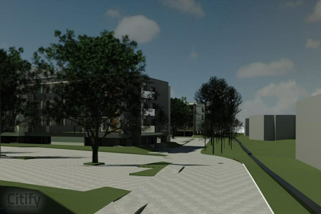 Aitvarų namai 4 etapas (Lietaus g. 8, Lazdynėlių g. 16D, Lazdynėlių g. 16E, Lietaus g. 14) - Korterelamu - visuaalne