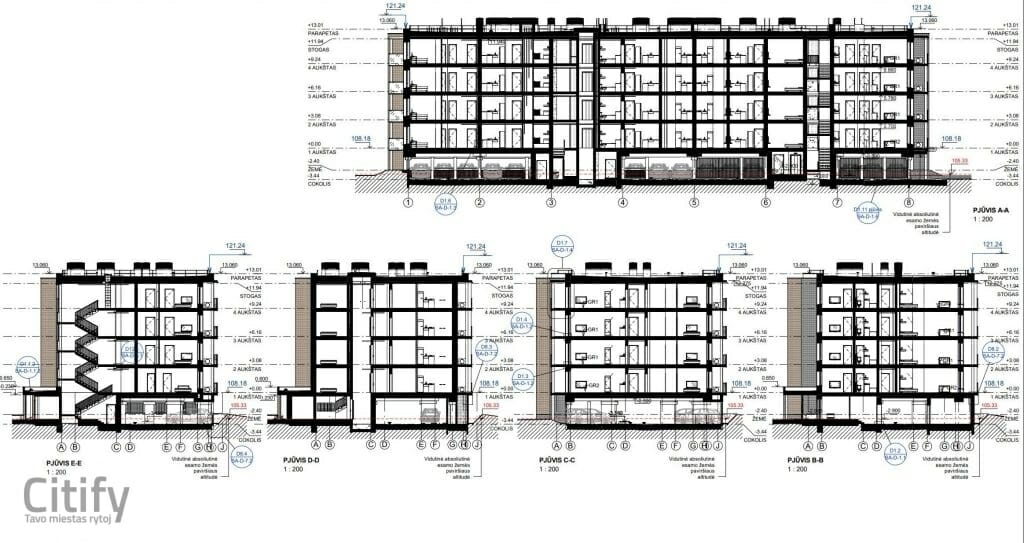 Aitvarų namai 4 etapas (Lietaus g. 8, Lazdynėlių g. 16D, Lazdynėlių g. 16E, Lietaus g. 14) - Korterelamu - visuaalne