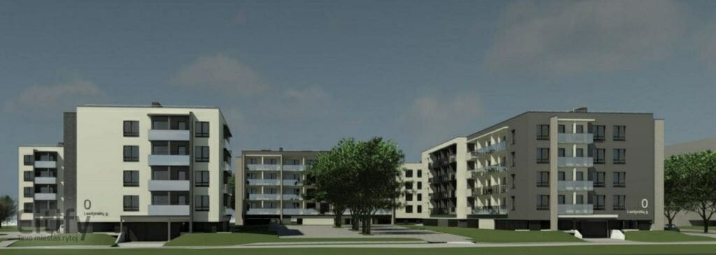 Aitvarų namai 4 etapas (Lietaus g. 8, Lazdynėlių g. 16D, Lazdynėlių g. 16E, Lietaus g. 14) - Korterelamu - visuaalne