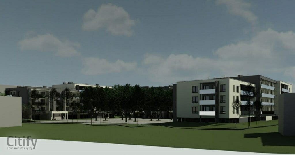 Aitvarų namai 4 etapas (Lietaus g. 8, Lazdynėlių g. 16D, Lazdynėlių g. 16E, Lietaus g. 14) - Korterelamu - visuaalne