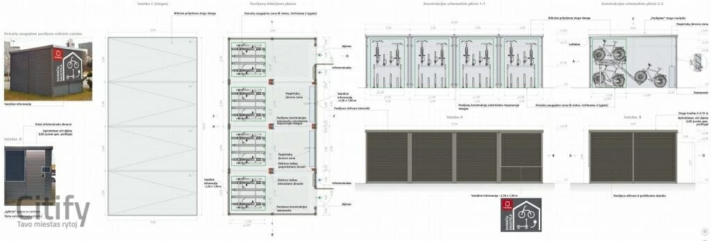 Olandų žiedo dviračių saugojimo paviljonas (T. Kosciuškos g.) - Other commute - visualization