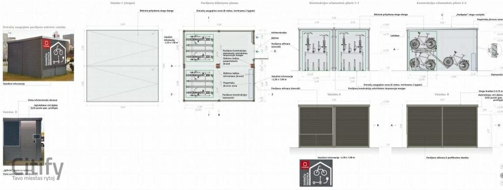 Šilo g. dviračių takas ir saugojimo paviljonas (Šilo g.) - Jalgrattatee - visuaalne