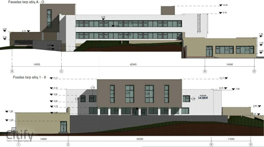 Vilniaus Licėjaus rekonstrukcija (Širvintų g. 82) - Pradinio ir antrinio ugdymo įstaiga - vizualizacija