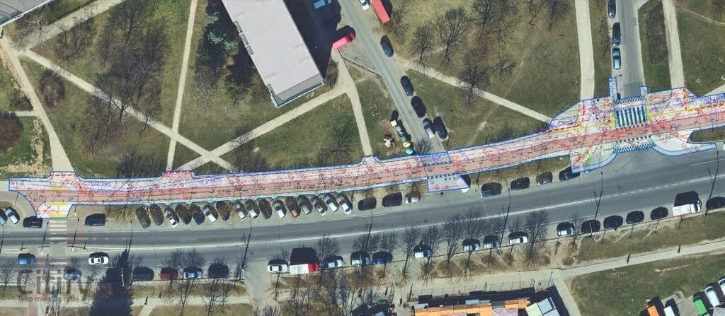 Dviračių takas nuo L. Asanavičiūtės g. 36 iki A. P. Kavoliuko g. (Loretos Asanavičiūtės g.) - Bike path - visualization