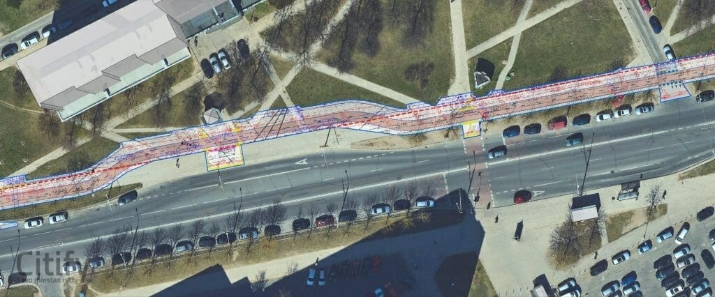 Dviračių takas nuo L. Asanavičiūtės g. 36 iki A. P. Kavoliuko g. (Loretos Asanavičiūtės g.) - Bike path - visualization