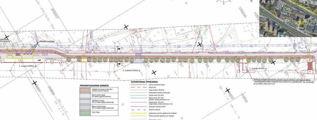 Dviračių takas nuo L. Asanavičiūtės g. 36 iki A. P. Kavoliuko g. (Loretos Asanavičiūtės g.) - Bike path - visualization