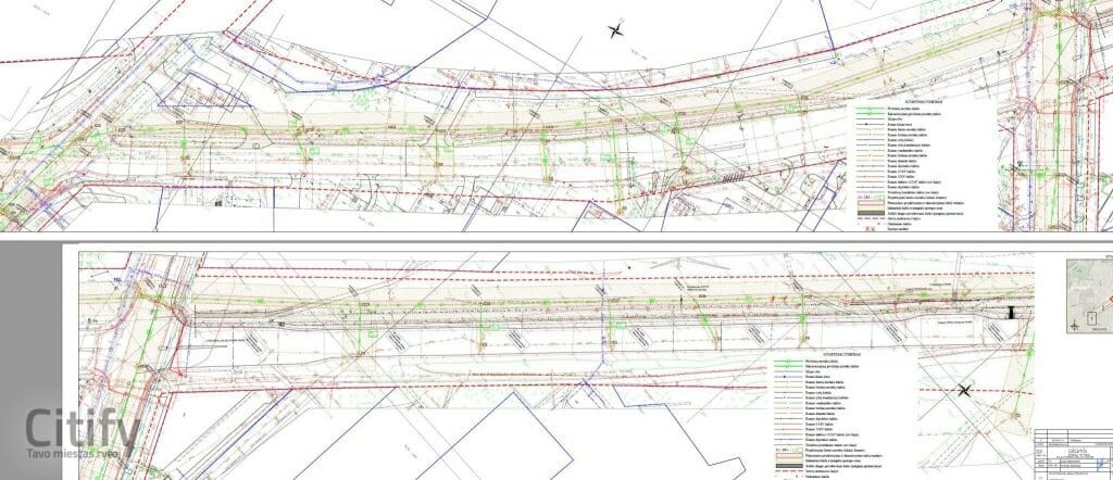 Lietaus kolektoriaus ir nuotekų valymo įrenginių rekonstrukcija ir statyba Verkių, Kareivių g. (Kareivių g.) - Distribution network - visualization