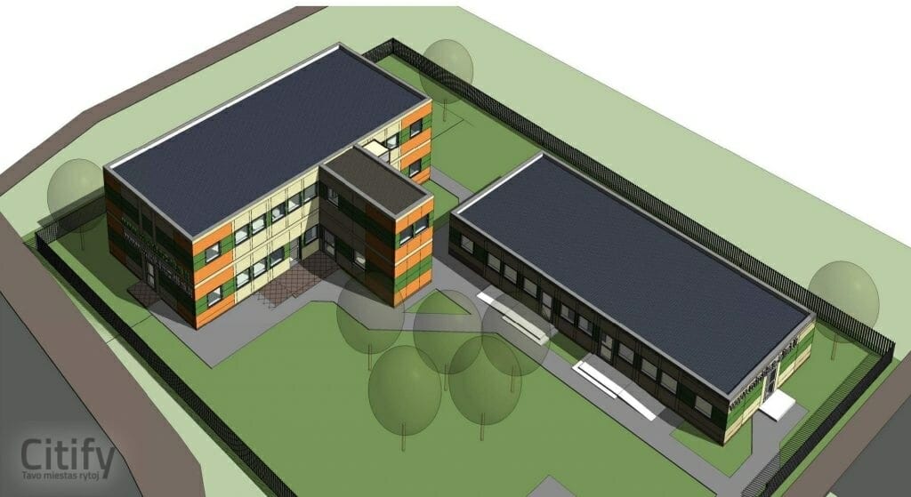 Mini darželio plėtra Santariškių g. (Santariškių g. 57C) - Pradinio ir antrinio ugdymo įstaiga - vizualizacija