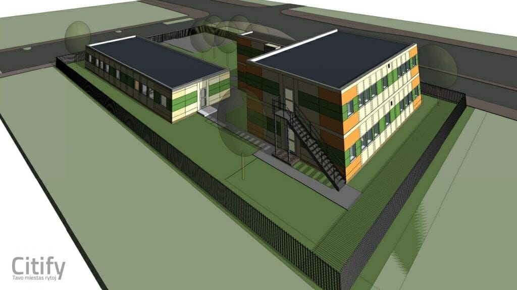 Mini darželio plėtra Santariškių g. (Santariškių g. 57C) - Pradinio ir antrinio ugdymo įstaiga - vizualizacija