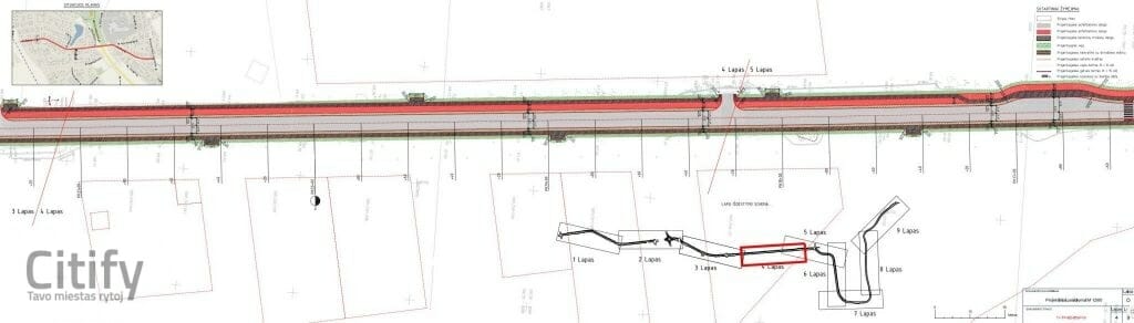 Rokų g. ir Pylimo g. rekonstrukcija (Rokų g., Pylimo g.) - Bike path, Street - visualization