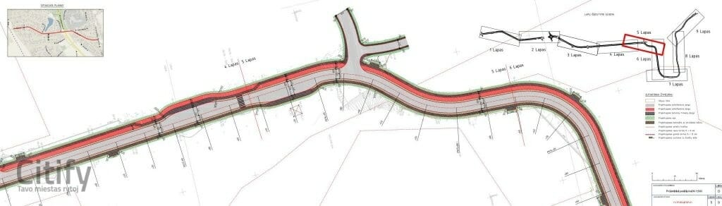 Rokų g. ir Pylimo g. rekonstrukcija (Rokų g., Pylimo g.) - Bike path, Street - visualization