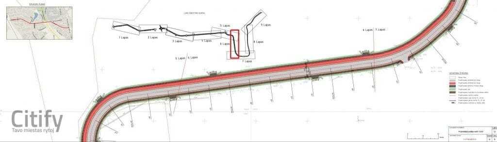 Rokų g. ir Pylimo g. rekonstrukcija (Rokų g., Pylimo g.) - Bike path, Street - visualization