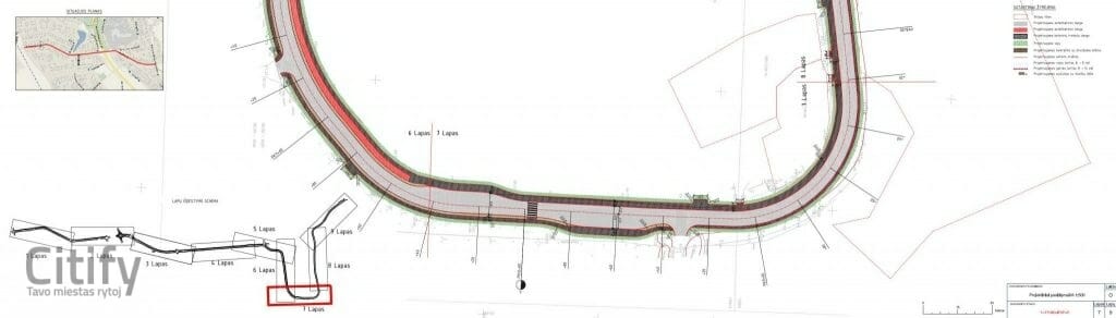 Rokų g. ir Pylimo g. rekonstrukcija (Rokų g., Pylimo g.) - Bike path, Street - visualization