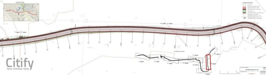Rokų g. ir Pylimo g. rekonstrukcija (Rokų g., Pylimo g.) - Bike path, Street - visualization