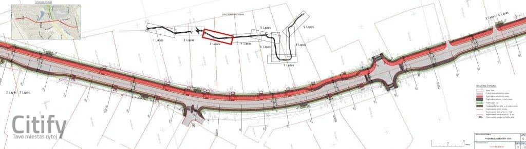 Rokų g. ir Pylimo g. rekonstrukcija (Rokų g., Pylimo g.) - Bike path, Street - visualization