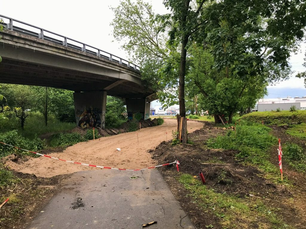 Krasta ielas gājēju un velosipēdu ceļš (Krasta iela) - Bike path - construction photos