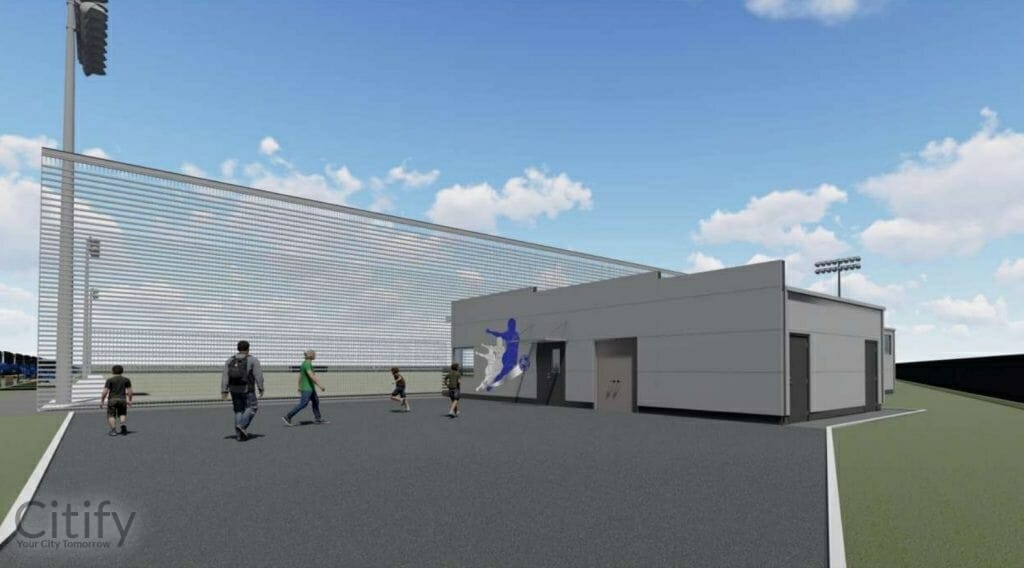 Mykolo Biržiškos gimnazijos futbolo stadionas (Taikos g. 81) - Sports field or court - visualization