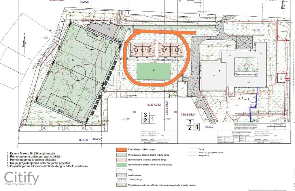 Mykolo Biržiškos gimnazijos futbolo stadionas (Taikos g. 81) - Sports field or court - visualization