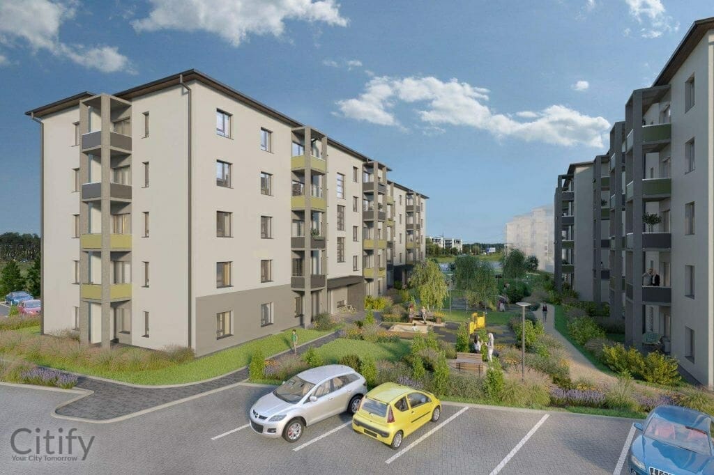 Dreilinga mājas - 1. kārta (Robežu iela) - Daugiabutis - vizualizacija