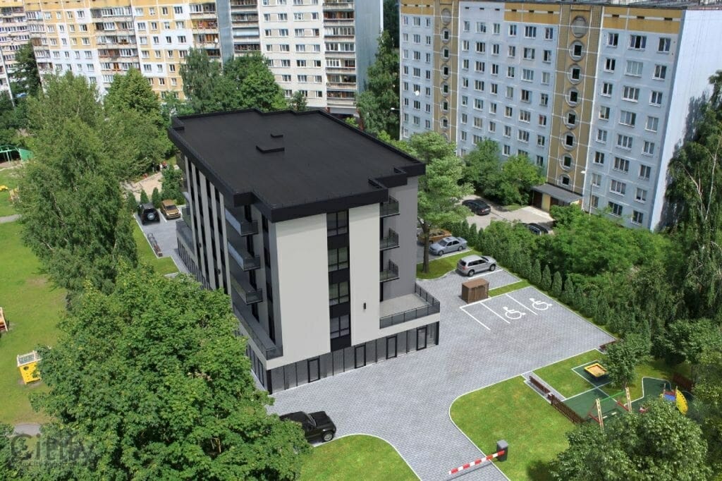 Tīnūžu iela 1A (Tīnūžu iela 1A) - Daudzdzīvokļu nams - vizualizācija