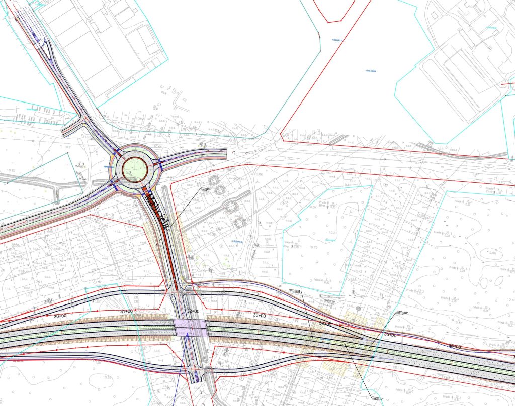 Dienvidu tilta IV kārta I posms (Jāņa Čakstes gatve) - Bike path, Pedestrian path, Road - visualization