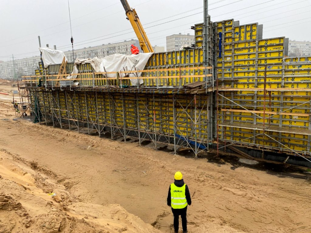 Dienvidu tilta IV kārta I posms (Jāņa Čakstes gatve) - Jalgrattatee, Kõnnitee, Tee - ehituse fotod
