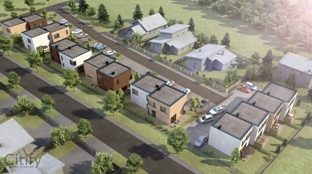 Birutės namai (Seniavos pl. 82, 82A, 84, 84A, 86A, K. Jauniaus g. 15, 17,) - Row housing - visualization