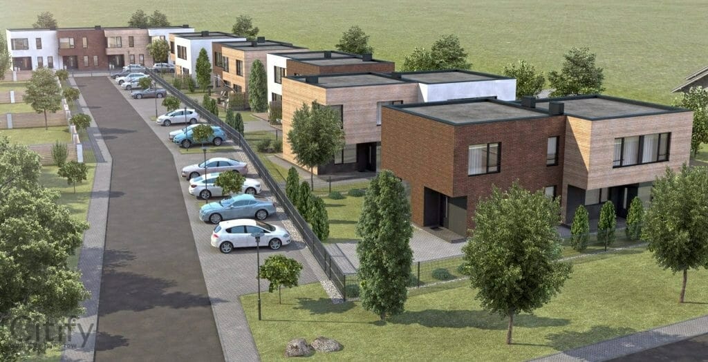 Birutės namai (Seniavos pl. 82, 82A, 84, 84A, 86A, K. Jauniaus g. 15, 17,) - Row housing - visualization