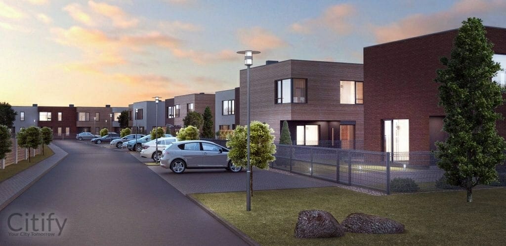 Birutės namai (Seniavos pl. 82, 82A, 84, 84A, 86A, K. Jauniaus g. 15, 17,) - Row housing - visualization