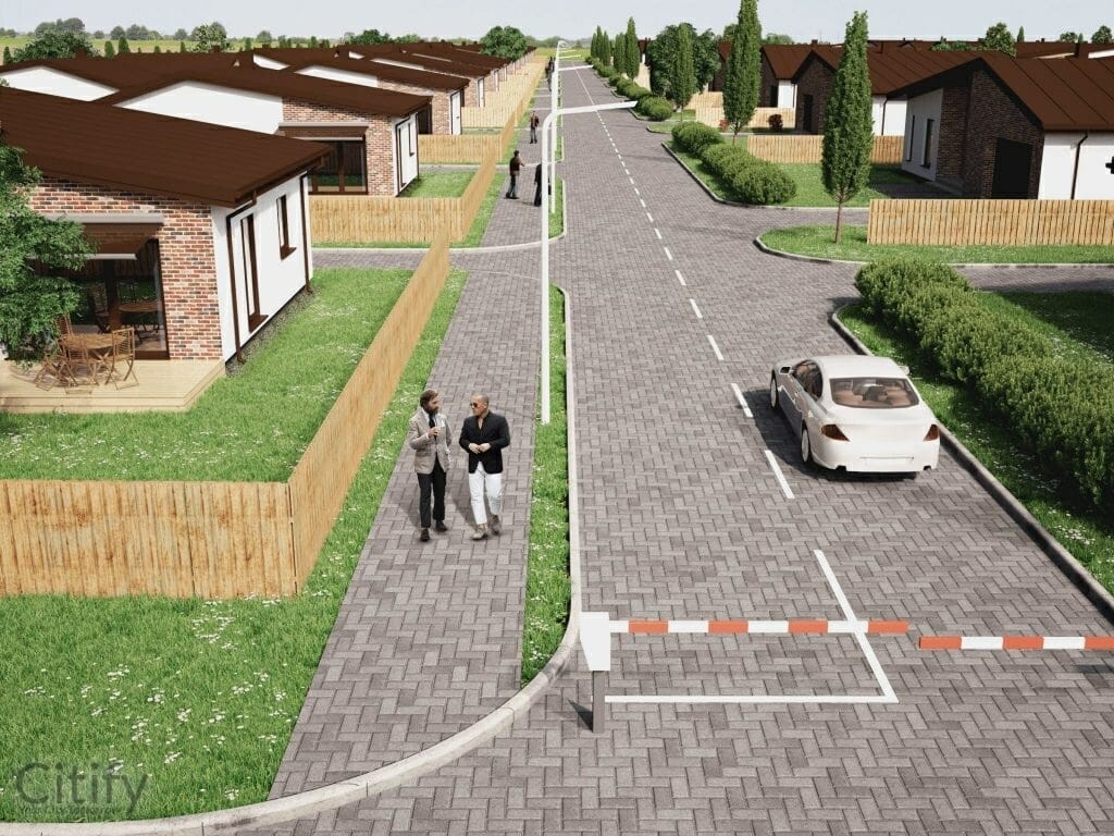 Giraitės terasos (Gervuogių g. 1, 2, 3, 5, 6, 7, 8, 9, 12 - 52 , Mėlynių g. 1, 1A, 2, 2A, 3, 3A, 4, 4A, 5, 5A - 26, 26A) - Private house community - visualization