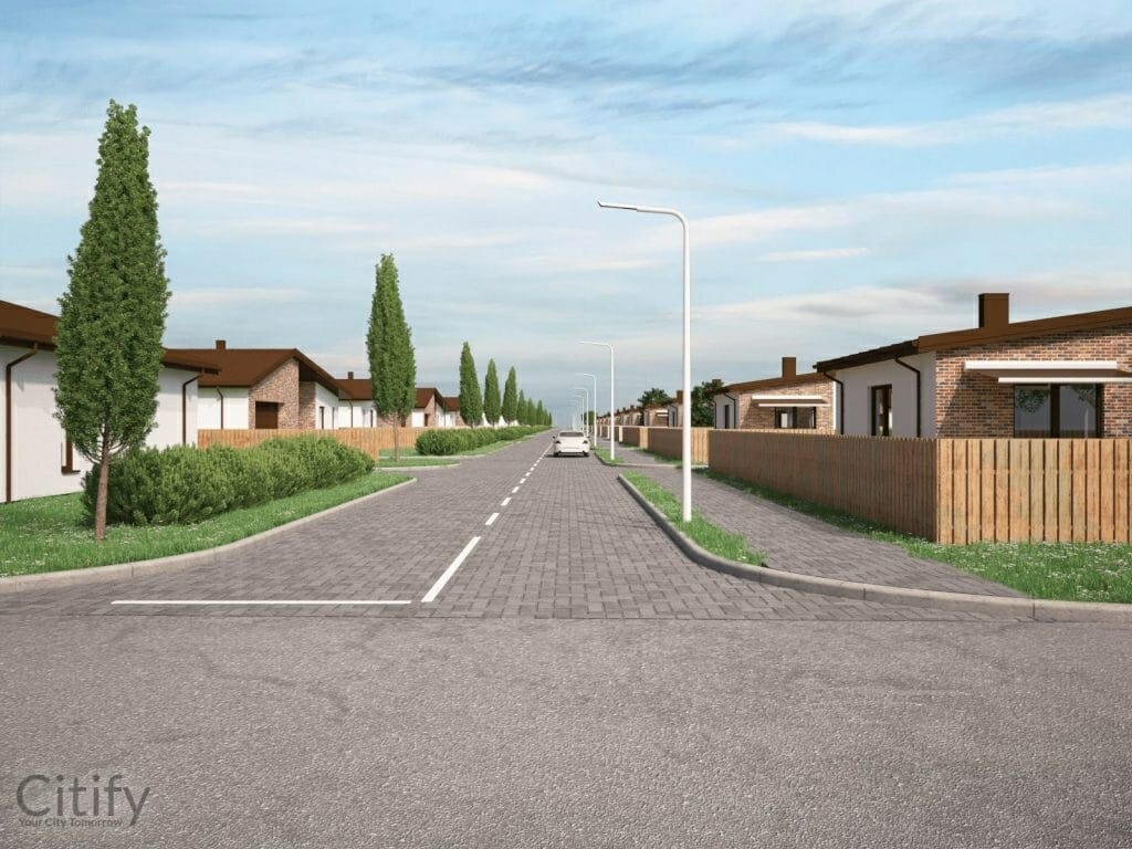 Giraitės terasos (Gervuogių g. 1, 2, 3, 5, 6, 7, 8, 9, 12 - 52 , Mėlynių g. 1, 1A, 2, 2A, 3, 3A, 4, 4A, 5, 5A - 26, 26A) - Private house community - visualization