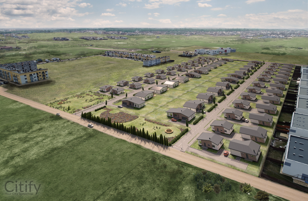 Giraitės terasos (Gervuogių g. 1, 2, 3, 5, 6, 7, 8, 9, 12 - 52 , Mėlynių g. 1, 1A, 2, 2A, 3, 3A, 4, 4A, 5, 5A - 26, 26A) - Private house community - visualization