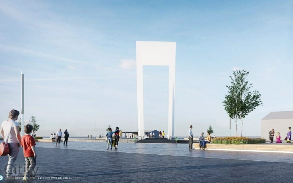 Admiraliteedi basseini avatav jalakäijate sild (Logi 2, 4 // Lootsi 13, 14 // Sadama 21, 25 // Uus-Sadama 19) - Bridge - visualization