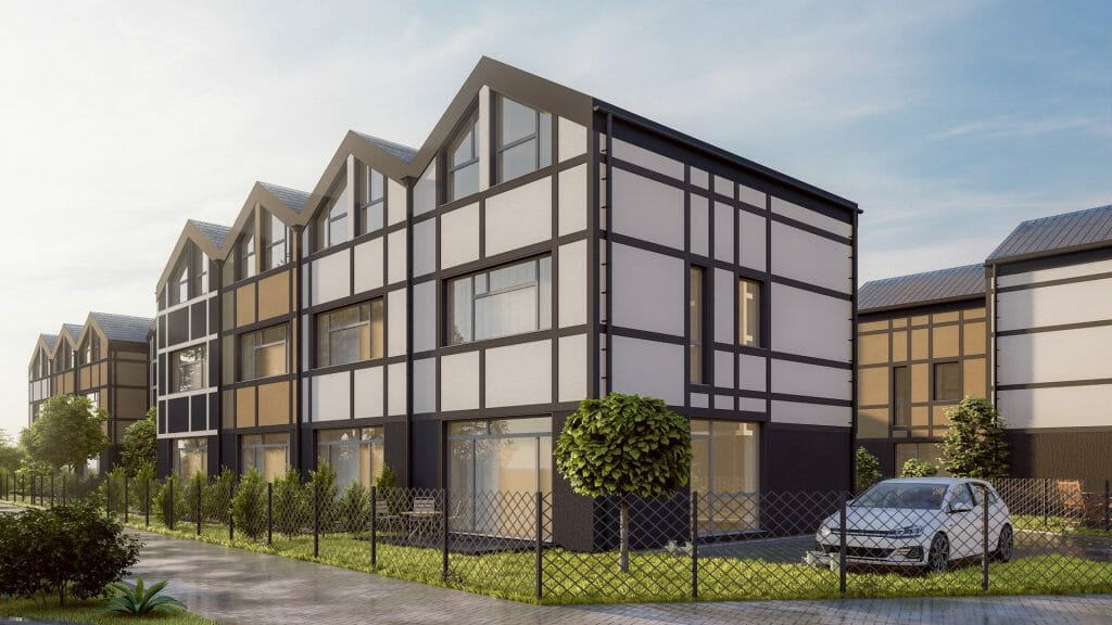 Memelhaus (Juodupio g. 35, 35A, 35B, 35C, 35D, 35E, 37) - Row housing - visualization