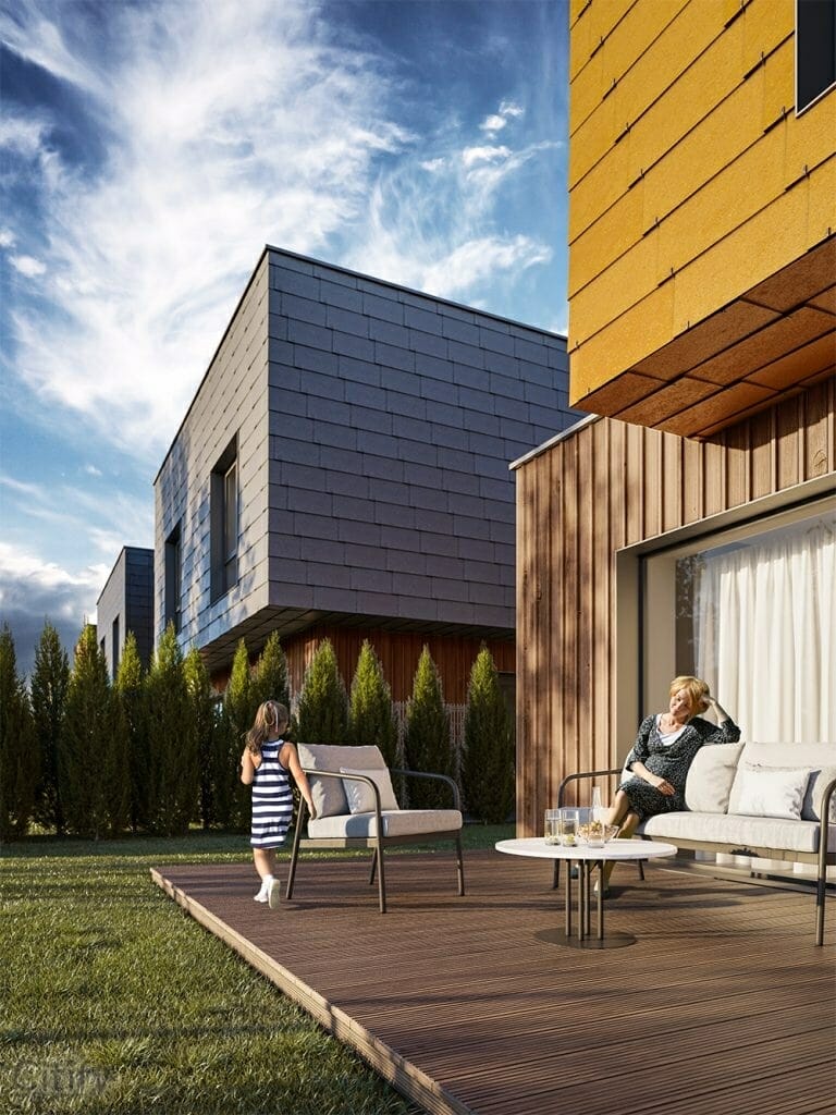 Spalvotam gyvenimui (Maumedžių g. 1A, 1B, 2, 2A, 2B, 2C) - Row housing - visualization