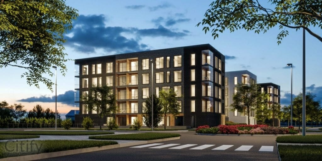 Uus-Veerenni (Tiiu 12/1, 12/2, 12/3) (Tiiu 12/1, 12/2, 12/3) - Daudzdzīvokļu nams - vizualizācija