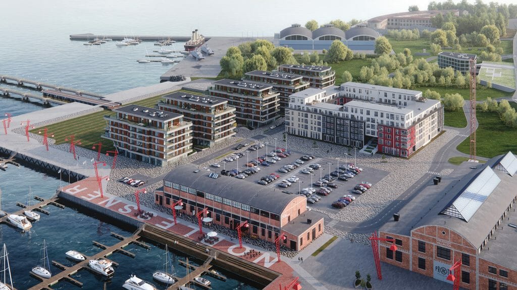 Vesilennuki majad (Vesilennuki 16, 18, 20, 22, 24) - Maitinimo įstaiga, Daugiabutis, Verslo centras - vizualizacija